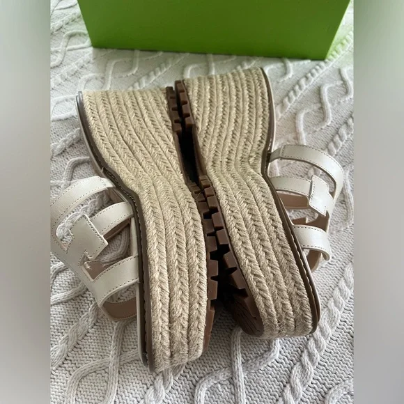 Sam Edelman Ivory Wedge Platform Slides Designer Women’s Size 9.5 - Picture 8 of 13